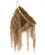 Apache Burden Basket with Checkered Design c. 1950-60s, 12.5" x 13"