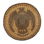 Hopi Polychrome Wicker Plaque with Thunderbird Pictorial c. 1950-60s, 13.5" diameter
