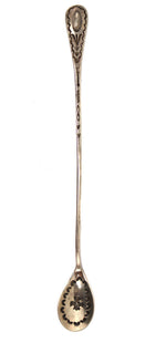 Navajo - Long-Handled Silver Teaspoon with Stamped Thunderbird Design c. 1910-20s, 8.25" x 1"