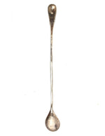 Navajo - Long-Handled Silver Teaspoon with Stamped Thunderbird Design c. 1910-20s, 8.25" x 1"