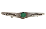 Navajo - Fred Harvey Turquoise and Silver Pin c. 1930s, 0.375" x 1.375"