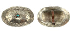Navajo - Turquoise and Silver Solo Concho with Stamped Design c. 1940s, 2.75" x 4.125"