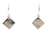 Veronica Benally - Navajo Contemporary Mother of Pearl, Jet, and Sterling Silver French Hook Earrings, 1.25" x 0.625"