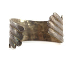 Darryl Begay - Navajo - Turquoise and Silver Tufacast Asymmetrical Bracelet c. 2002-2003, size 6 (J16064-018)