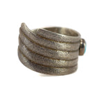 Darryl Begay - Navajo - Turquoise and Silver Tufacast Asymmetrical Bracelet c. 2002-2003, size 6 (J16064-018)