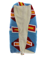 Plains Beaded Leather Cradleboard Hood c. 1950-60s, 21" x 13" x 10.5"