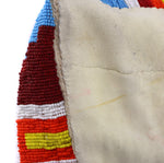 Plains Beaded Leather Cradleboard Hood c. 1950-60s, 21" x 13" x 10.5"