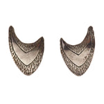 Michael Thompson - Navajo - Sterling Silver Post Earrings with Stamped Design c. 1970-80s, 1.625" x 1.125"