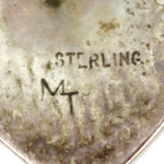 Michael Thompson - Navajo - Sterling Silver Post Earrings with Stamped Design c. 1970-80s, 1.625" x 1.125"