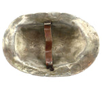Navajo - Turquoise and Silver Concho with Stamped Design c. 1940s, 2.75" x 4.125"