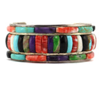 Carlos Aguilar Eagle - Ottawa - Multi-Stone Inlay and Sterling Silver Bracelet c. 1970s, size 6.25