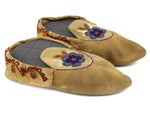 2 Pairs of Alaskan Beaded Leather Moccasins with Floral Design