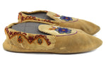 2 Pairs of Alaskan Beaded Leather Moccasins with Floral Design