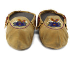 2 Pairs of Alaskan Beaded Leather Moccasins with Floral Design