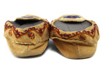 2 Pairs of Alaskan Beaded Leather Moccasins with Floral Design