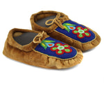 2 Pairs of Alaskan Beaded Leather Moccasins with Floral Design