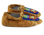 2 Pairs of Alaskan Beaded Leather Moccasins with Floral Design