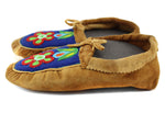 2 Pairs of Alaskan Beaded Leather Moccasins with Floral Design