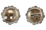Mexican - Pair of Sterling Silver Cufflinks with Stamped Design c. 1940-50s, 1.375" diameter