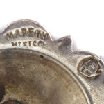 Mexican - Pair of Sterling Silver Cufflinks with Stamped Design c. 1940-50s, 1.375" diameter