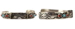 Navajo - Coral, Turquoise, and Silver Watchband with Stamped Design c. 1930-40s, size 6.25
