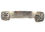 Navajo - Coral, Turquoise, and Silver Watchband with Stamped Design c. 1930-40s, size 6.25