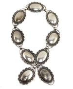 Thunderbird Shop - Sterling Silver Link Concho Link Hat Band c. 1940s, 25" length