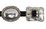 Southwest Arts & Crafts - Navajo - Sterling Silver and Leather Concho Belt c. 1940-50s, 47" length