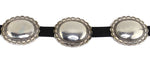 Southwest Arts & Crafts - Navajo - Sterling Silver and Leather Concho Belt c. 1940-50s, 47" length