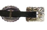 Southwest Arts & Crafts - Navajo - Sterling Silver and Leather Concho Belt c. 1940-50s, 47" length
