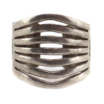 Navajo - Silver Bracelet with Stamped Design c. 1930s, size 6.5