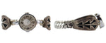 Bernard Dawahoya (1937-2010) - Hopi - Silver Overlay Watchband c. 1950-60s, 6.25" length