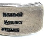 Andrew Henry - Navajo - Sterling Silver Overlay Storyteller Bracelet c. 1980-90s, size 6.5