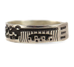 Andrew Henry - Navajo - Sterling Silver Overlay Storyteller Bracelet c. 1980-90s, size 6.5