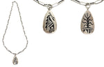 Hopi - Silver Overlay Double-Sided Pendant with Butterfly and Corn Design and Handmade Chain c. 1960s, 25" length