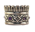 Mexican - Amethyst and Silver Bracelet c. 1950s, size 7