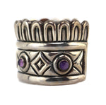 Mexican - Amethyst and Silver Bracelet c. 1950s, size 7