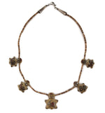 Margaret (1936-2018) and Luther (1911-1987) Gutierrez - Santa Clara Polychrome Pottery and Heishi Necklace with Turtle Figures c. 1960s, 18" length