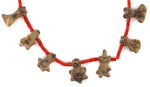 Margaret (1936-2018) and Luther (1911-1987) Gutierrez - Santa Clara Polychrome Pottery and Coral Beaded Necklace with Animal Figures c. 1960s, 32" length
