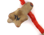 Margaret (1936-2018) and Luther (1911-1987) Gutierrez - Santa Clara Polychrome Pottery and Coral Beaded Necklace with Animal Figures c. 1960s, 32" length