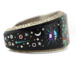 Alvin Yellowhorse (b. 1968) - Navajo - Multi-Stone Mosaic Micro-Inlay and Sterling Silver Bracelet with Celestial Design c. 2000s, size 6.5