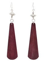 Ryan Gashweseoma - Hopi - Contemporary Wood Mosaic Inlay and Sterling Silver French Hook Earrings, 4" x 0.75"