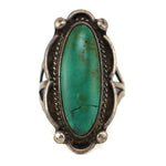 Navajo - Turquoise and Silver Ring c. 1940-50s, size 5.75