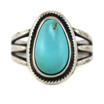 Navajo - Turquoise and Silver Ring c. 1950s, size 5.75