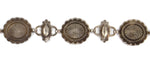 Navajo - Sterling Silver Link Concho Belt with Stamped Design c. 1950s, fits up to 30" size waist