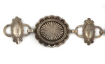 Navajo - Sterling Silver Link Concho Belt with Stamped Design c. 1950s, fits up to 30" size waist