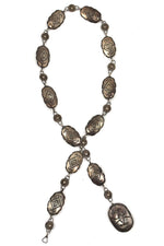 Navajo - Sterling Silver Link Concho Belt with Stamped Design c. 1940-50s, fits up to 30.5" size waist