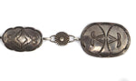 Navajo - Sterling Silver Link Concho Belt with Stamped Design c. 1940-50s, fits up to 30.5" size waist