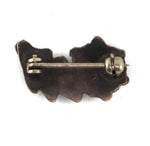 Zuni - Turquoise Petit Point Cluster and Silver Pin with Flower Design c. 1930-40s, 0.875" x 0.5"