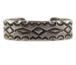 Navajo - Silver Bracelet with Stamped Design c. 1950-60s, size 6.75